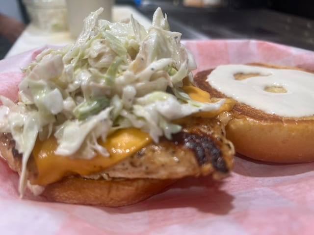 Creamy Garlic Chicken Sandwich.