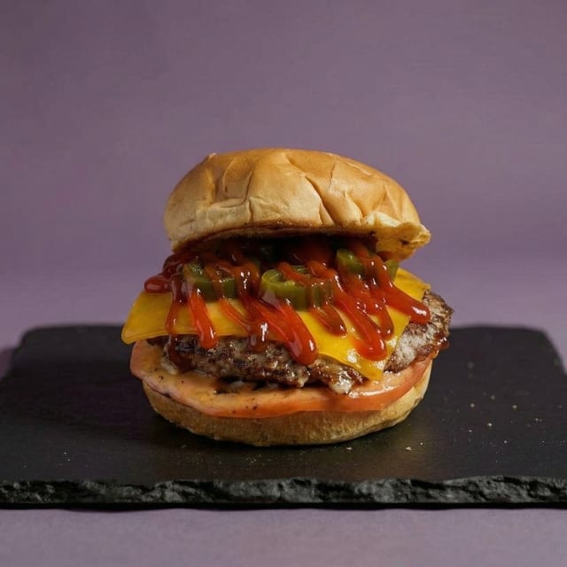 Juicy Lucy Burger.