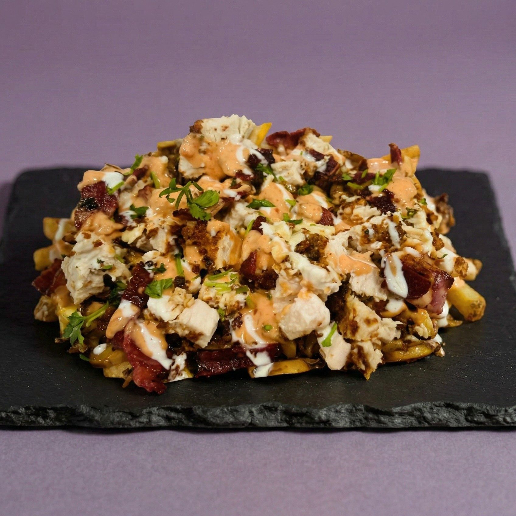 Ultimate Chicken Bacon Loaded Fries.