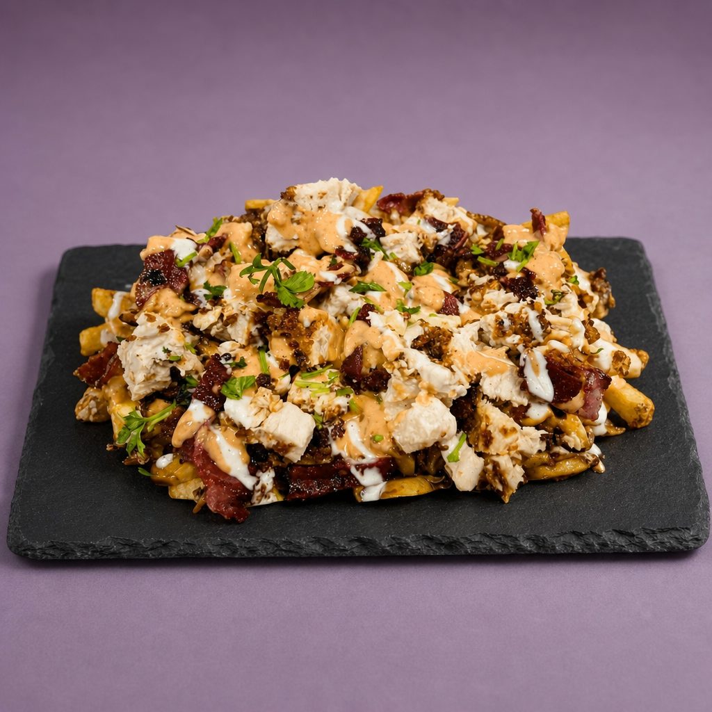 Ultimate Chicken Bacon Loaded Fries.