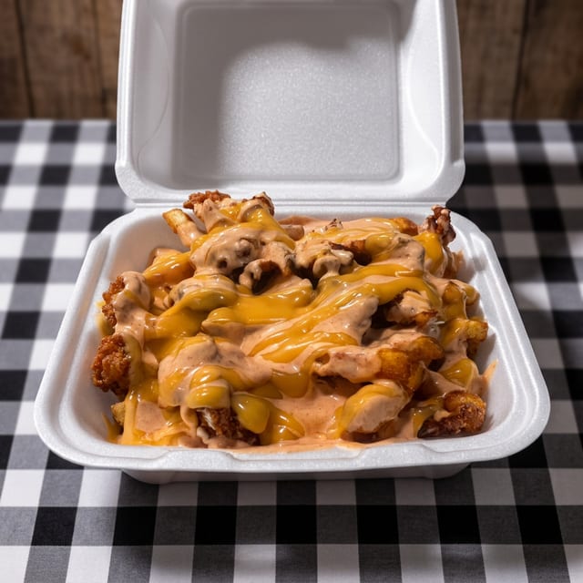 Crispy Chicken Loaded Fries.