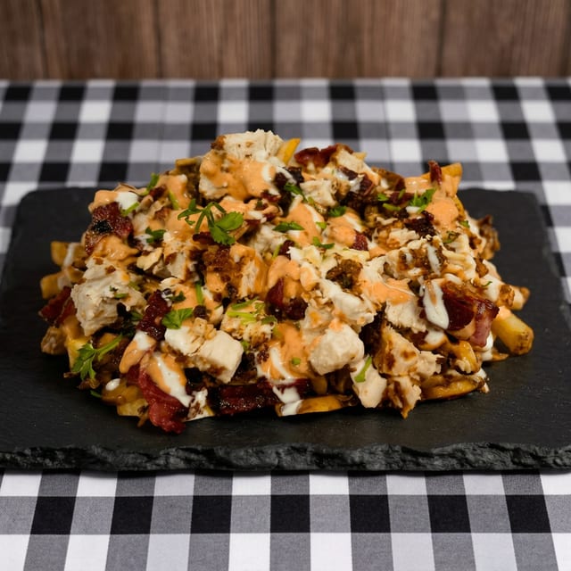 Ultimate Chicken Bacon Loaded Fries.