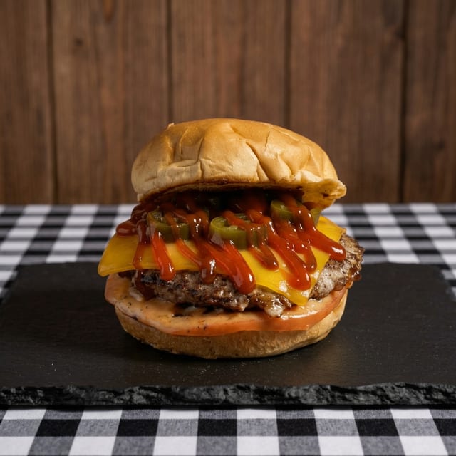 Juicy Lucy Burger.